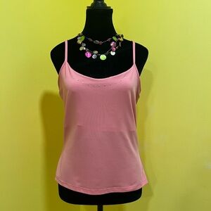 VTG First Issue Pink Rhinestone Tank Top Size Large